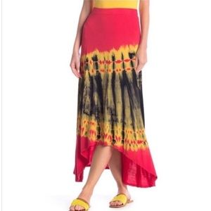 GO COUTURE Tie Dye, High-Low Maxi Skirt NWOT! Size M, light and flowy!